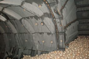 Rubber products : Rubber lining for central discharge ball mill loading and discharge spouts